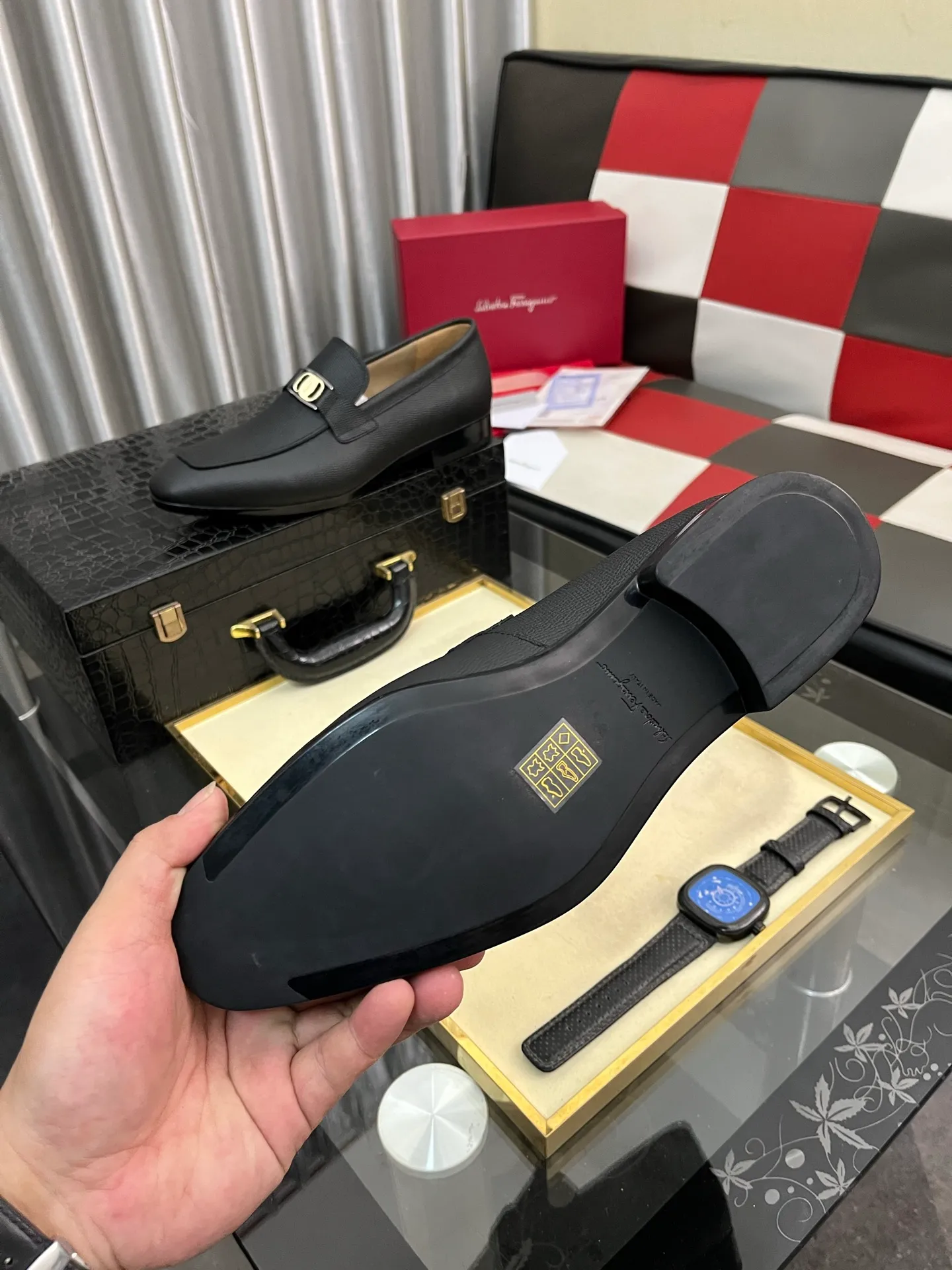 Men's shoes 💰: 600⌚️⌚️【Salvatore Ferragamo】Ferragamo business leather shoes, 1:1 top purchasing quality, imported selected original calfskin for the uppers, imported original water-dyed cowhide for the inner feet, imported original 1:1 customized Italian handmade lightweight foam outsole, code number: 38-44 (45 custom-made)